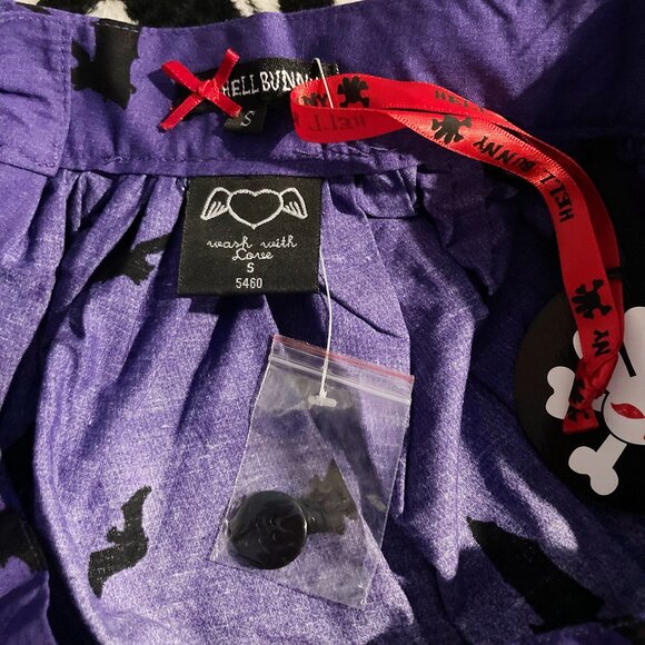 HELL BUNNY NWT Ombre purple black Haunt Graveyard circle skirt 1950s style SMALL - Picture 13 of 16